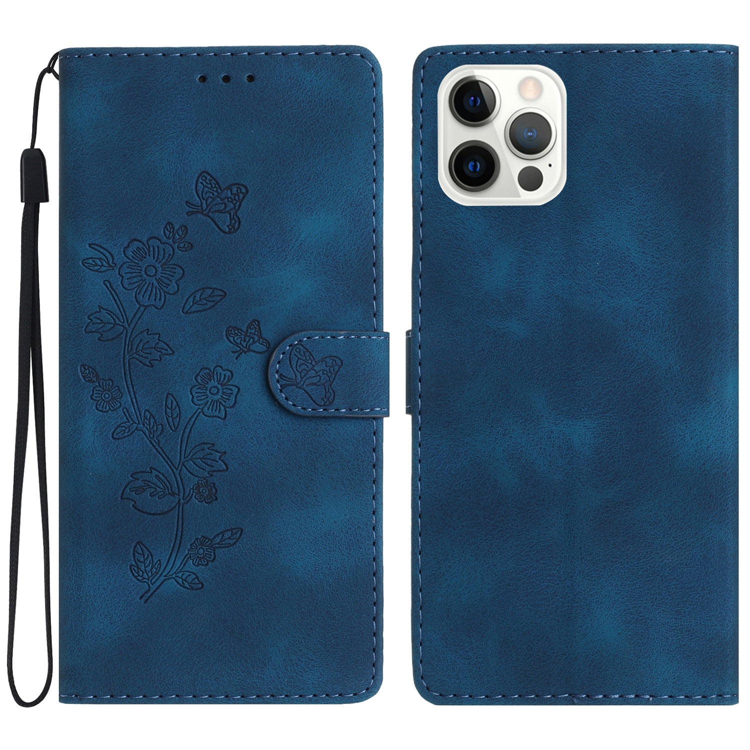 For iPhone 12 12 Pro 6.1 inch Flower Imprint Shockproof Cover Leather Wallet Stand Cell Phone Case For iPhone 12 12 Pro 6.1 inch Flower Imprint Shockproof Cover Leather Wallet Stand Cell Phone Case